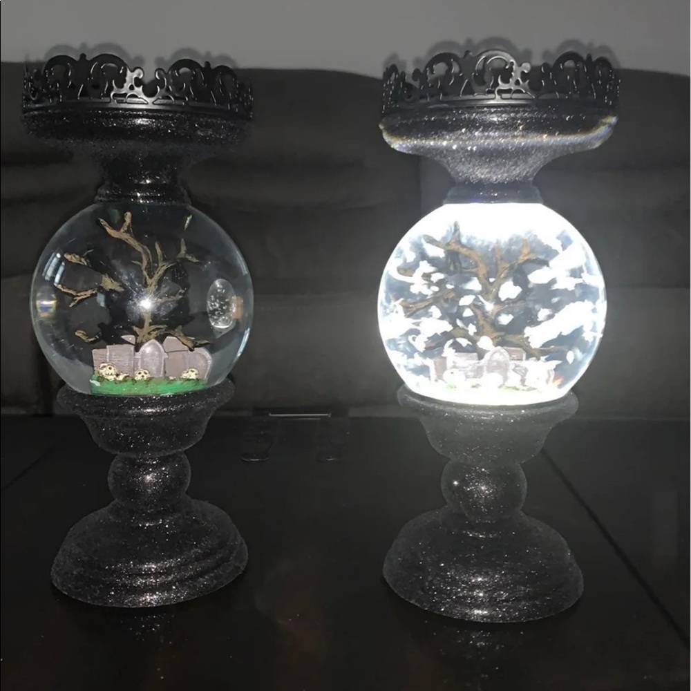water globe cemetery pedestal